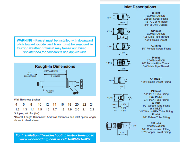 Woodford Model 14 (No Anti-Siphon) Outdoor Faucet – Eagle Mountain