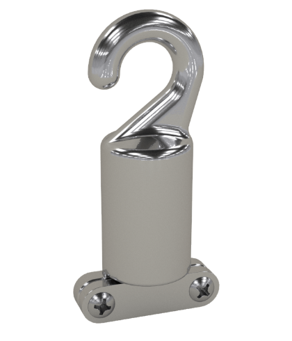 PH-53 Cleat Type Rope Hook -Chrome Plated Bronze - Rope Size 3/4