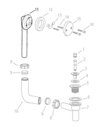 10082 Overflow Elbow for 515 Direct Drain; Polypropylene
