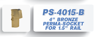 PS-4015-B Ladder Perma-Socket 4 in. Bronze for 1.5 in. Rail
