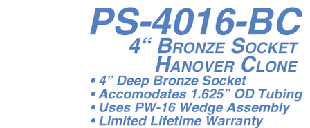PS-4016-BC 4 in. Anchor Bronze Hanover Socket -Clone for 1.625 in. Rail